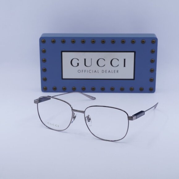 🕶️ New Gucci GG1312O 001 Eyeglasses - Ruthenium Frame 57mm - Picture 6 of 12